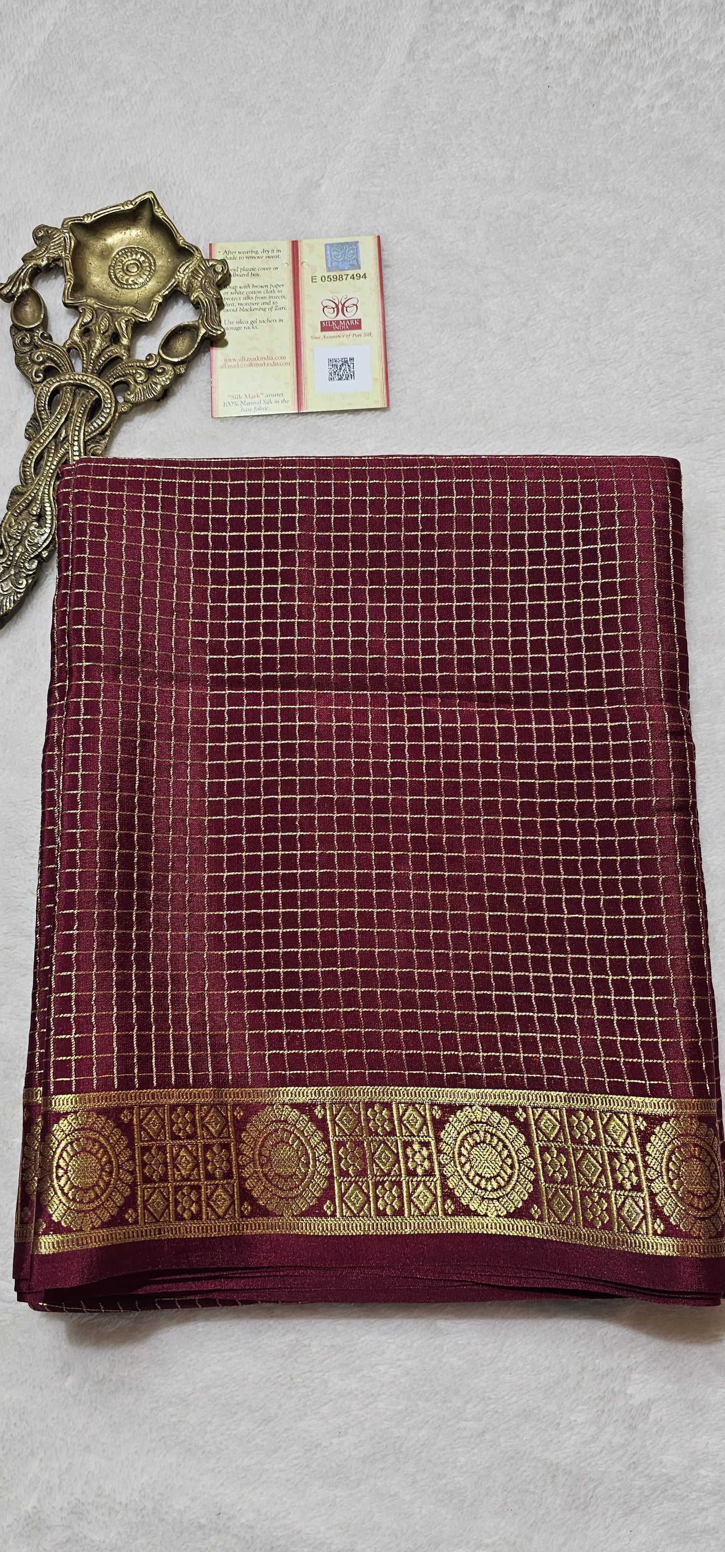 Mysore Crepe Silk Sarees - Self Colors (Heavy)