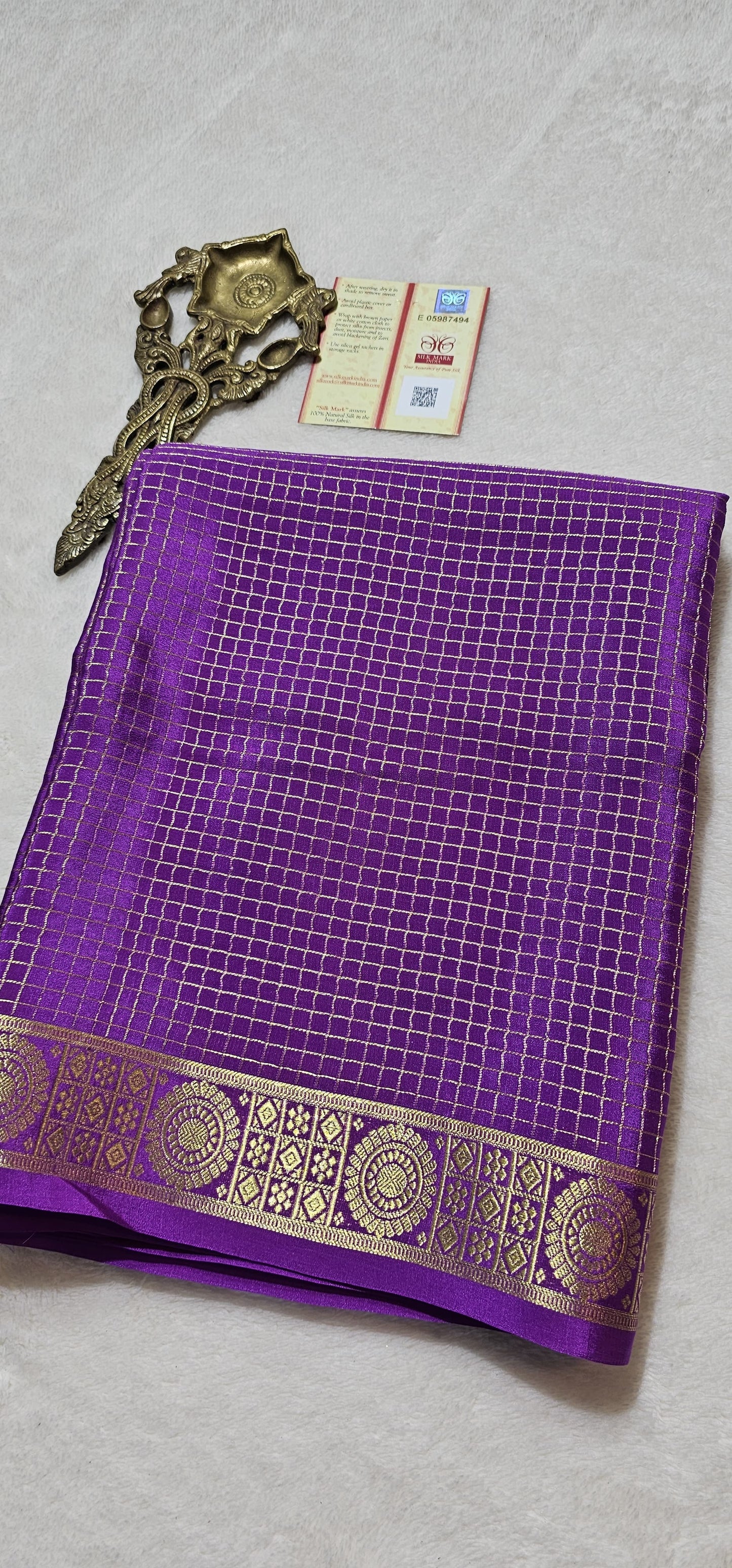 Mysore Crepe Silk Sarees - Self Colors (Heavy)