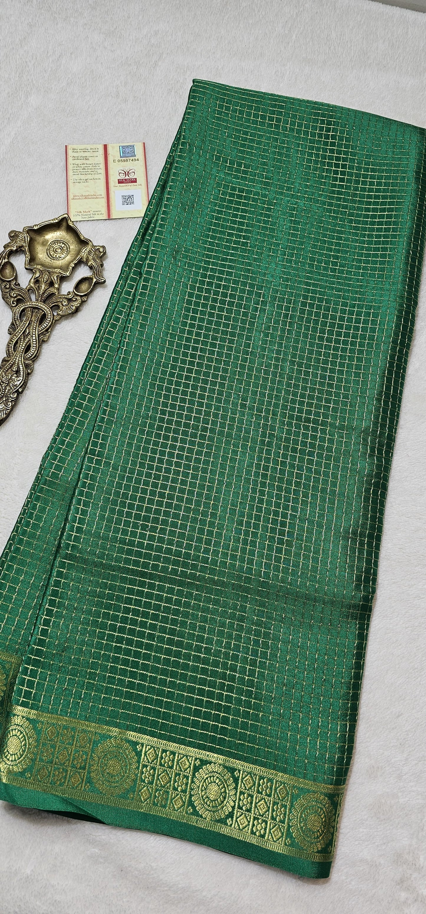 Mysore Crepe Silk Sarees - Self Colors (Heavy)