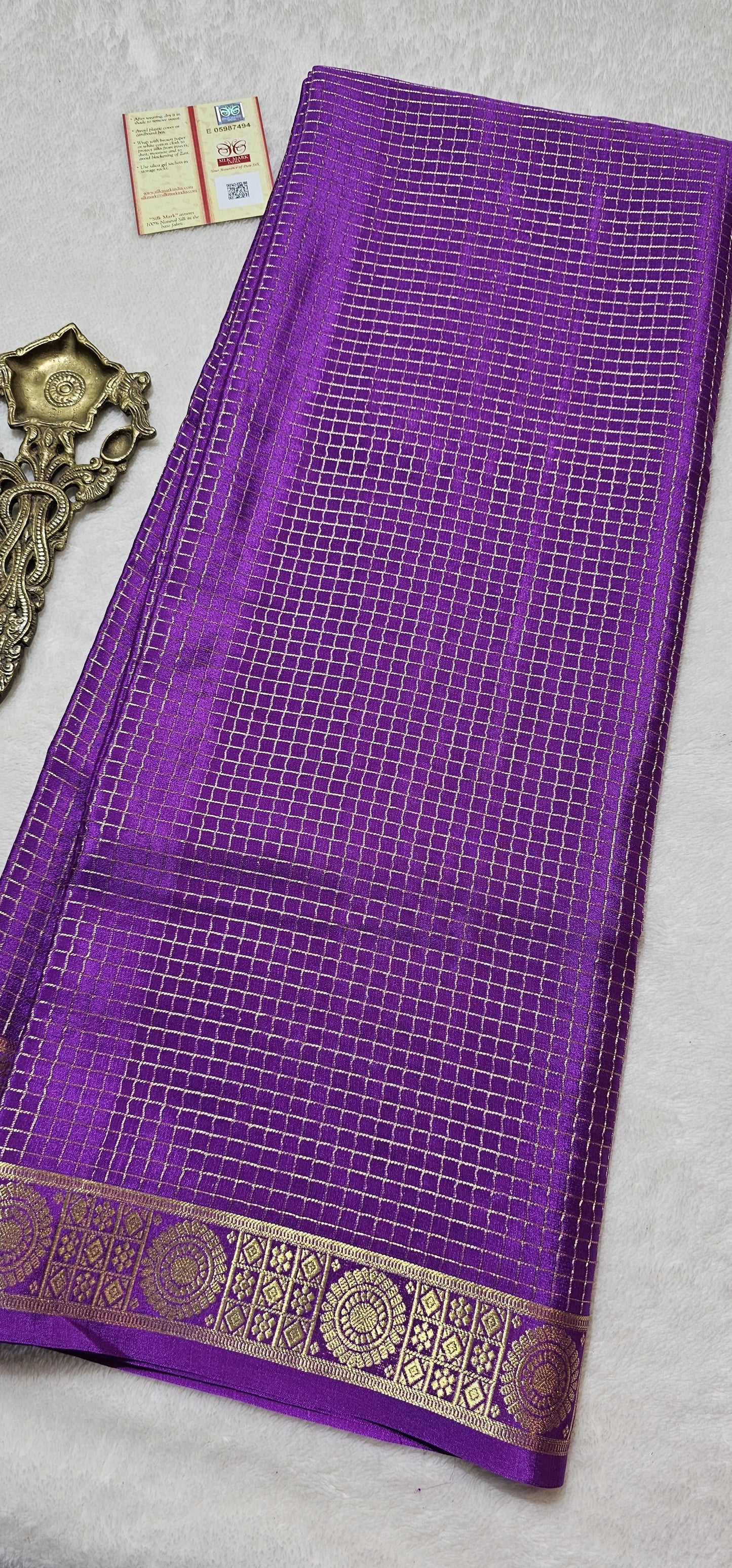 Mysore Crepe Silk Sarees - Self Colors (Heavy)