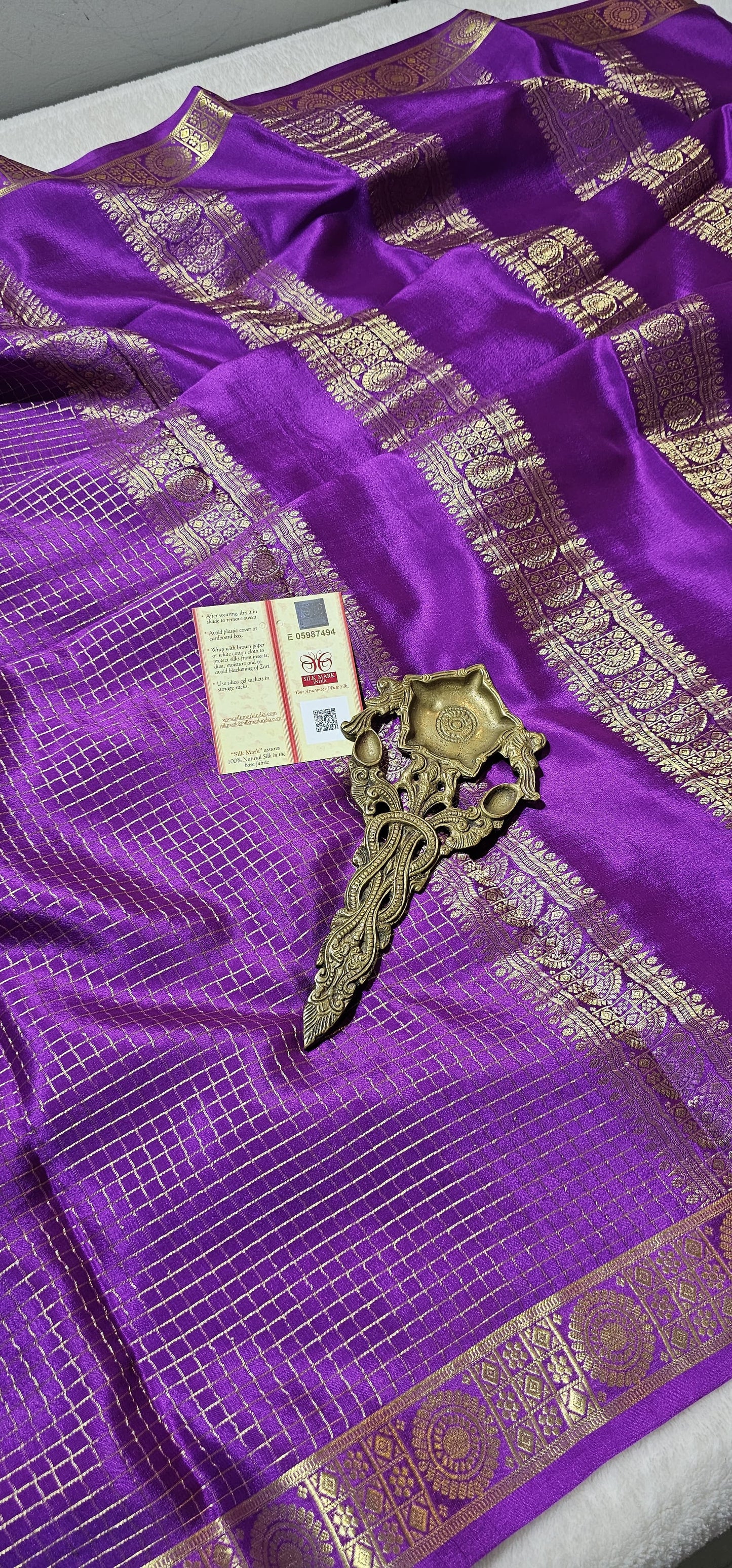 Mysore Crepe Silk Sarees - Self Colors (Heavy)