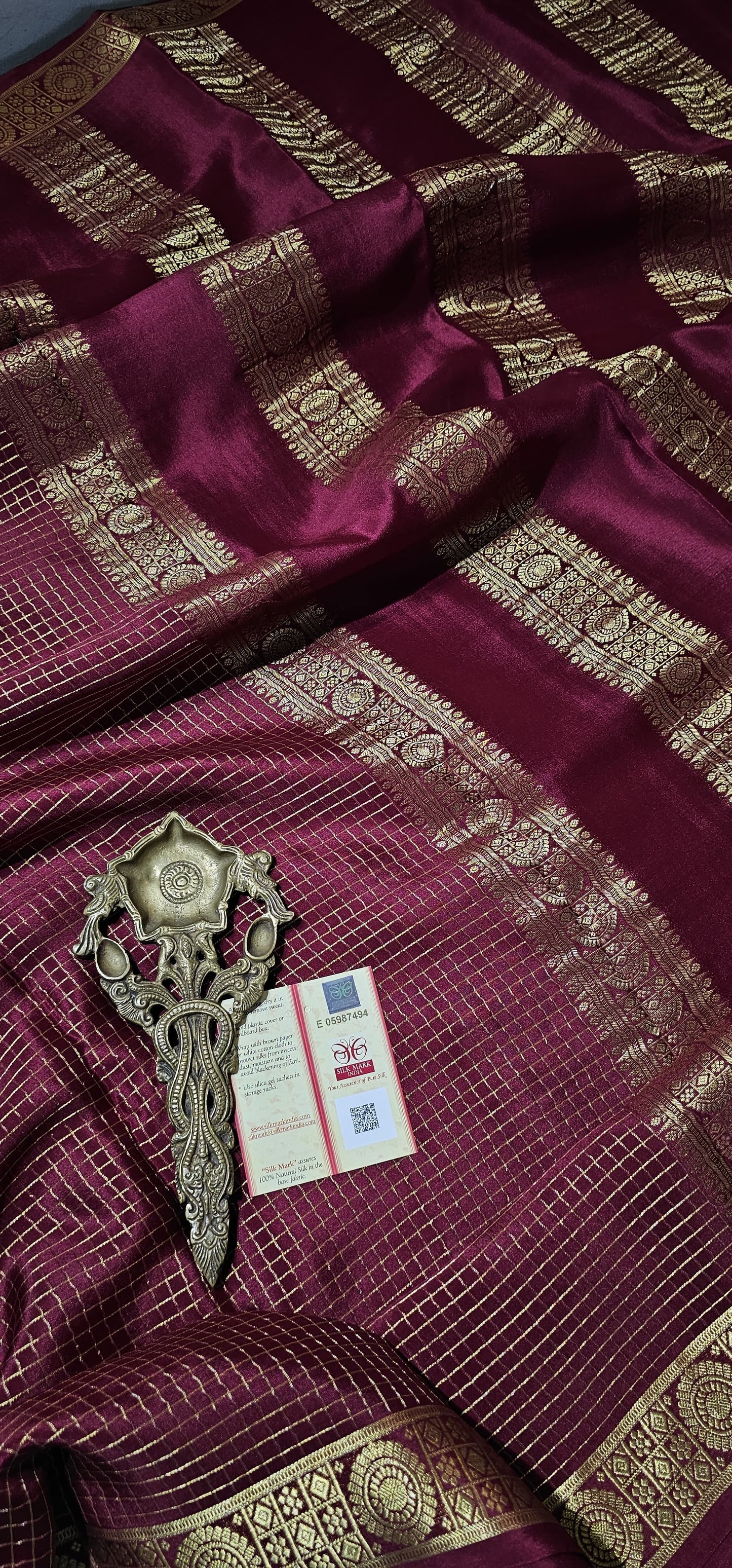 Mysore Crepe Silk Sarees - Self Colors (Heavy)