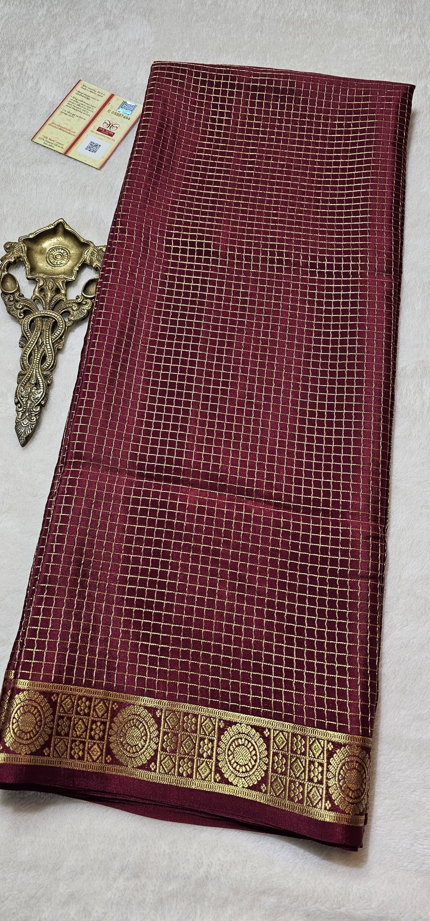 Mysore Crepe Silk Sarees - Self Colors (Heavy)