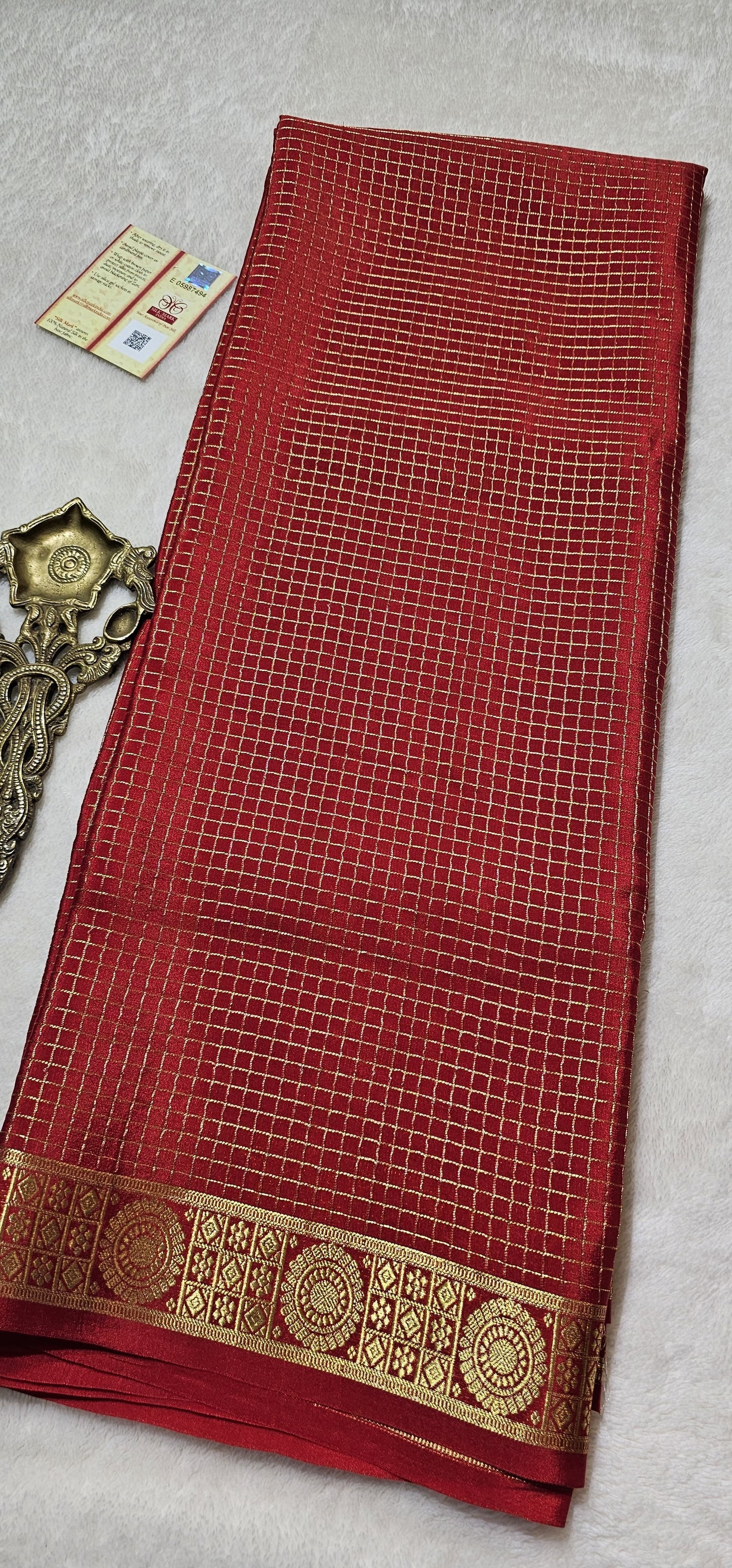 Mysore Crepe Silk Sarees - Self Colors (Heavy)
