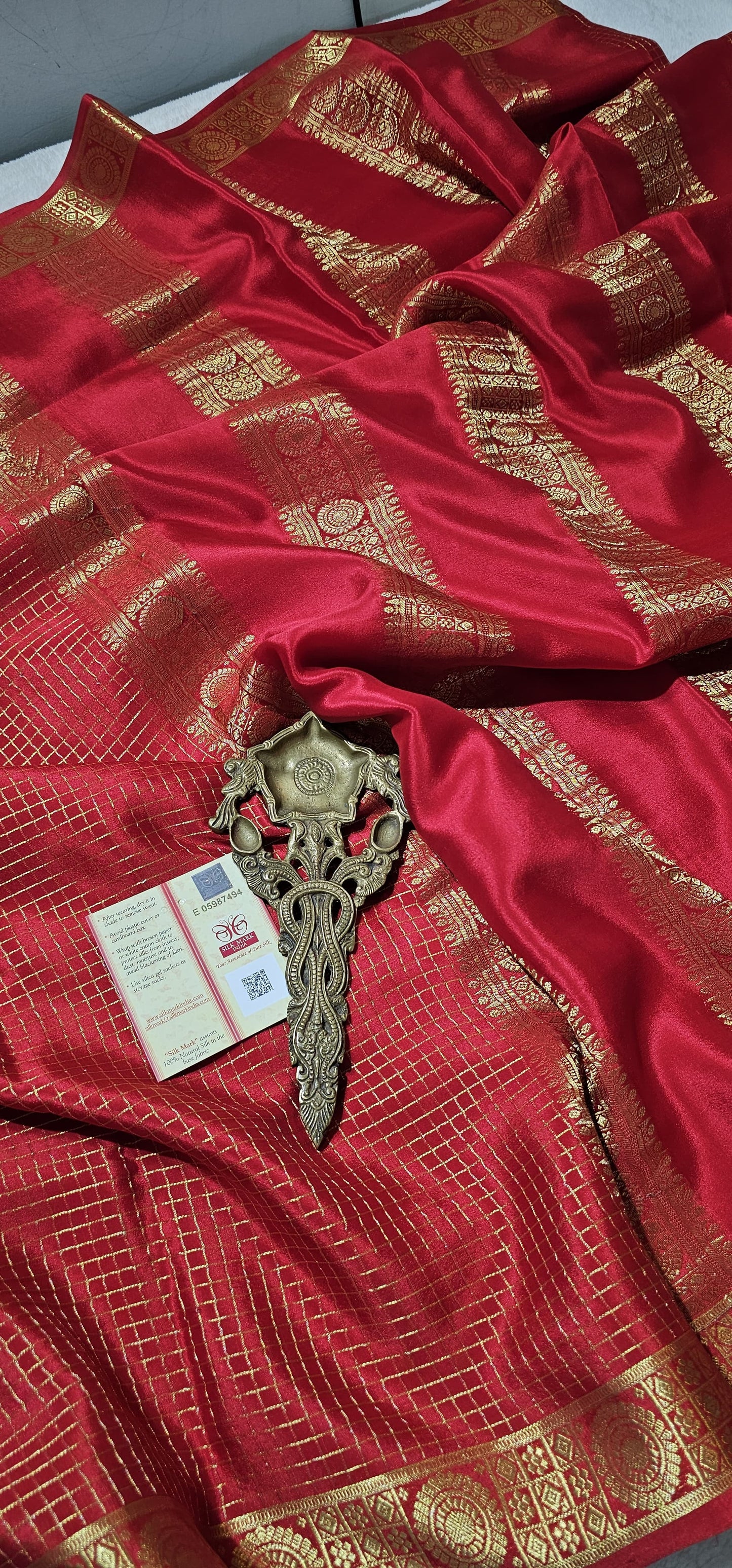 Mysore Crepe Silk Sarees - Self Colors (Heavy)