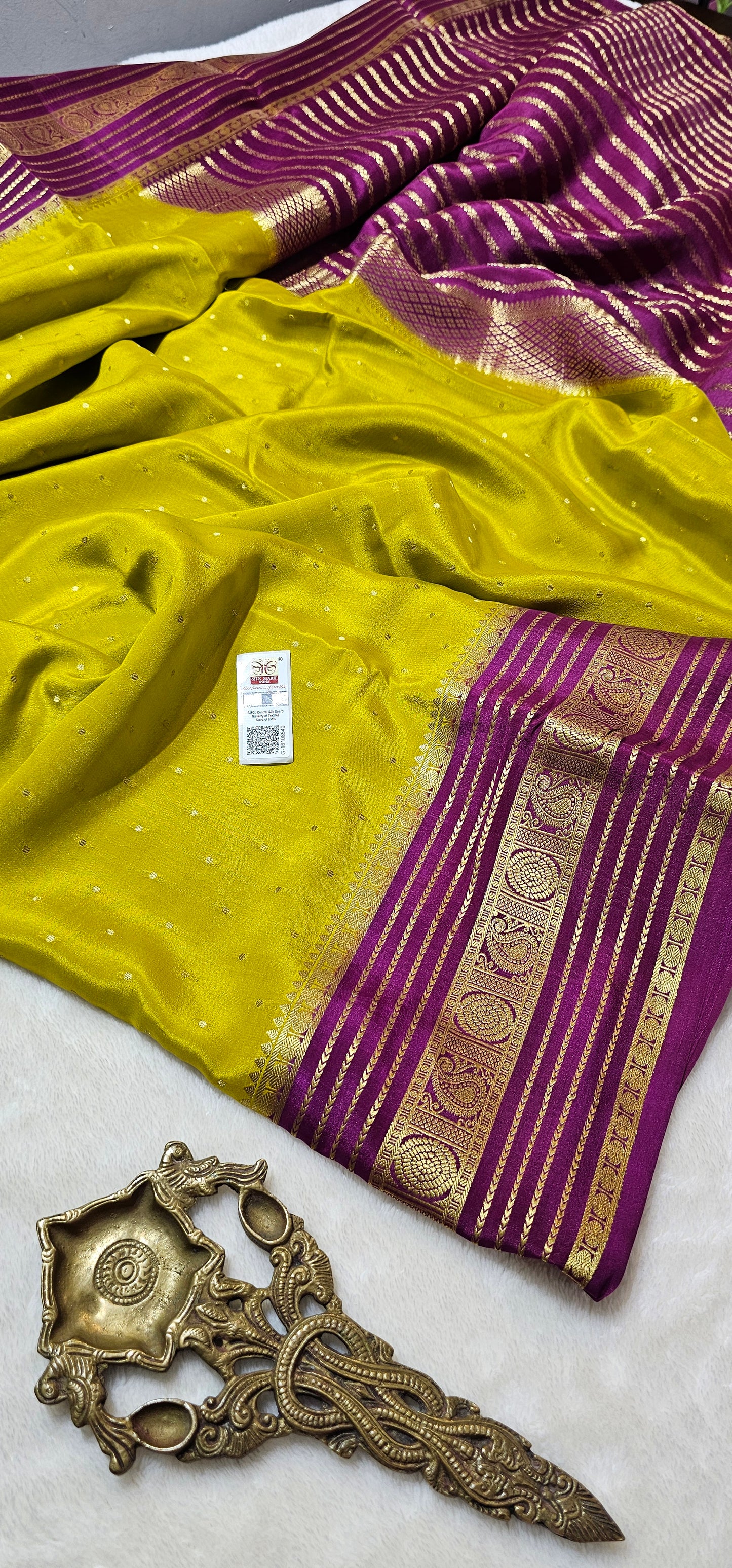 Mysore Crepe Silk Sarees - All Over Butta
