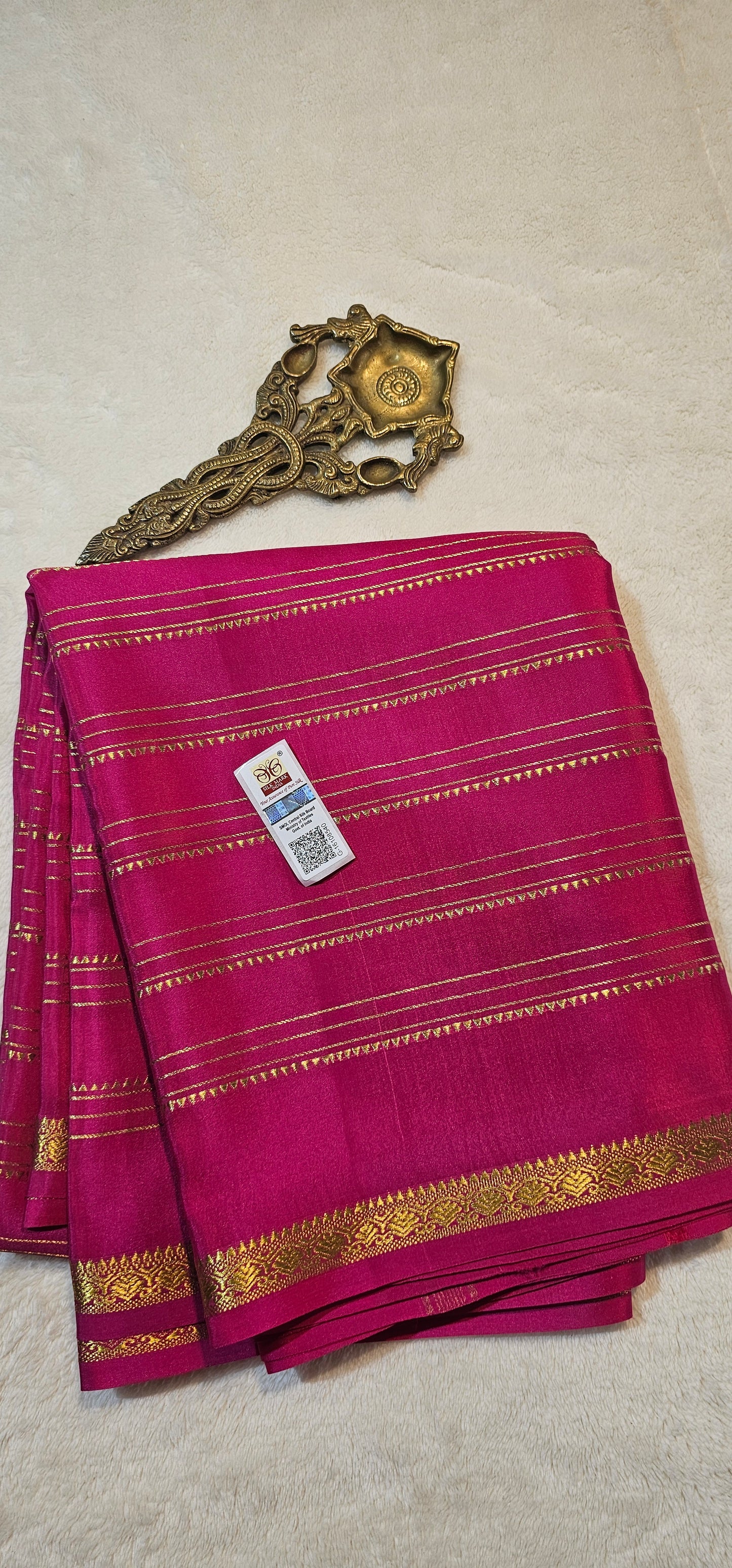 Mysore Crepe Silks Sarees - All Over Lines
