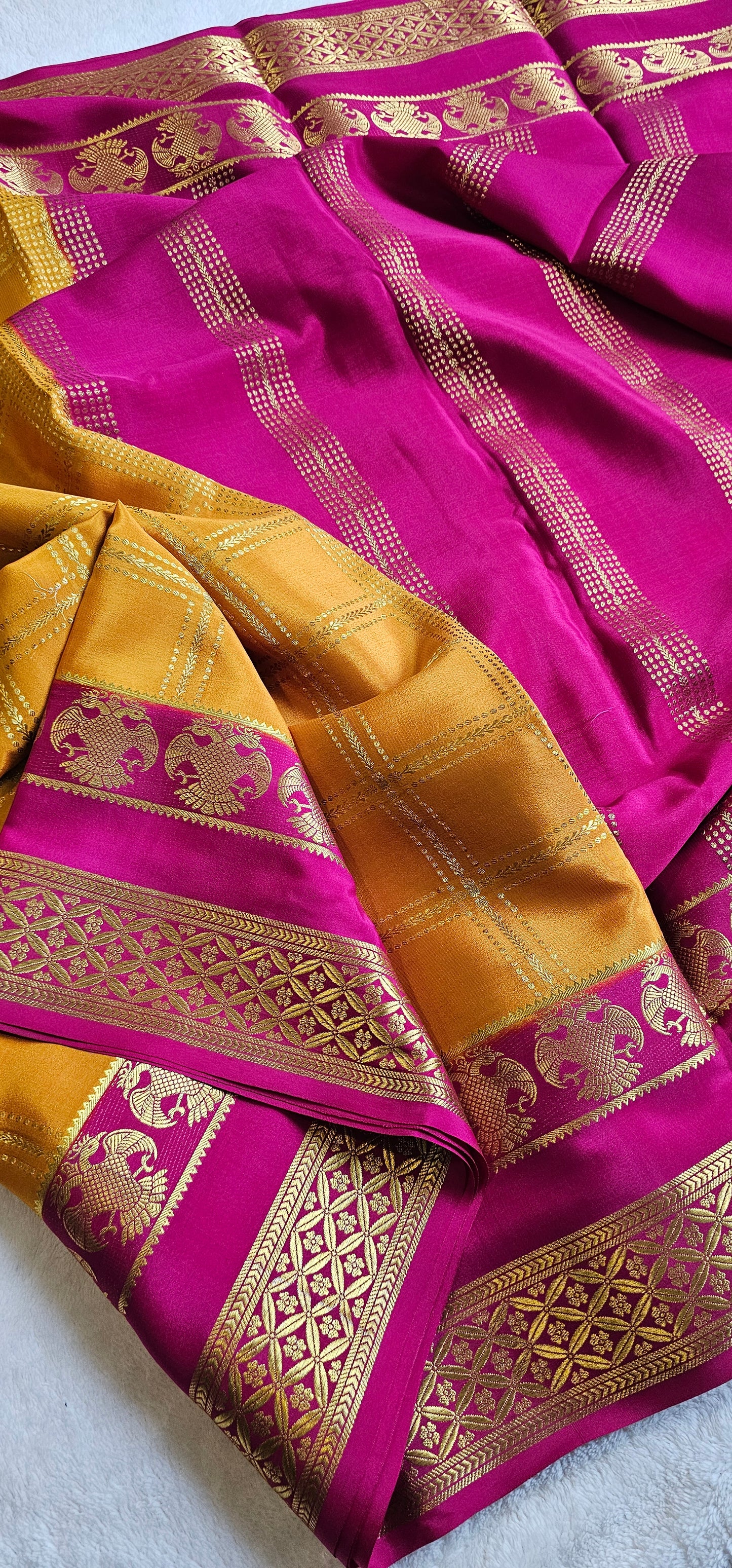 Mysore Crepe Silk Sarees - Checked