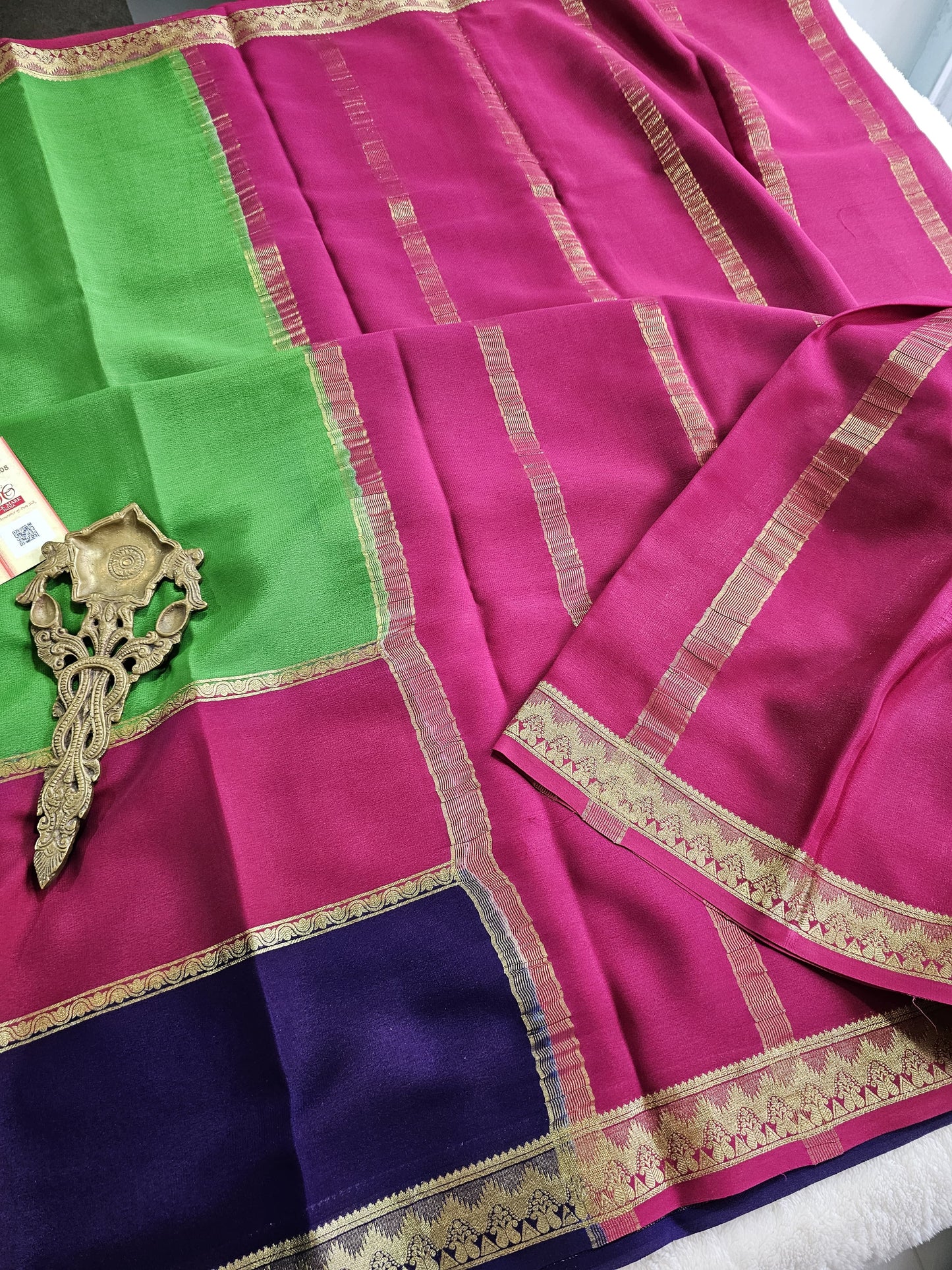 Mysore Crepe Silk Sarees - Tri Colour Series