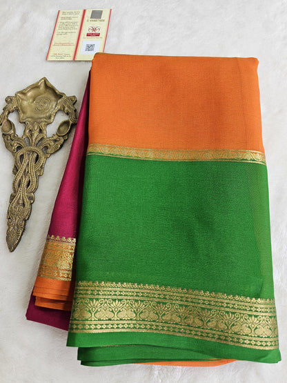 Mysore Crepe Silk Sarees - Tri Colour Series