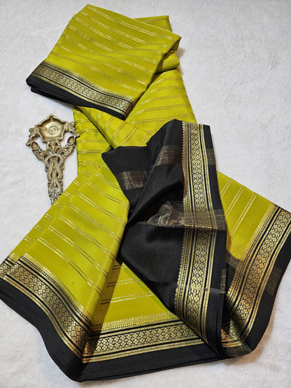 Mysore Crepe Silk Sarees - Trendy Borders