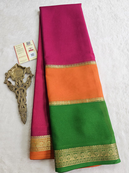 Mysore Crepe Silk Sarees - Tri Colour Series