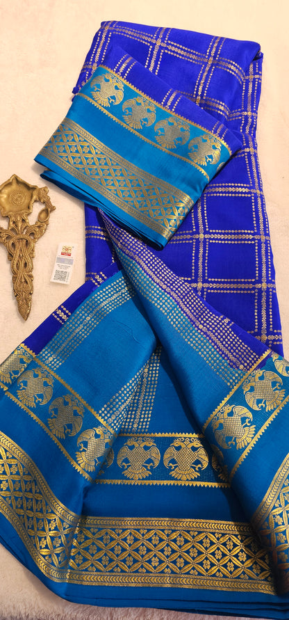 Mysore Crepe Silk Sarees - Checked