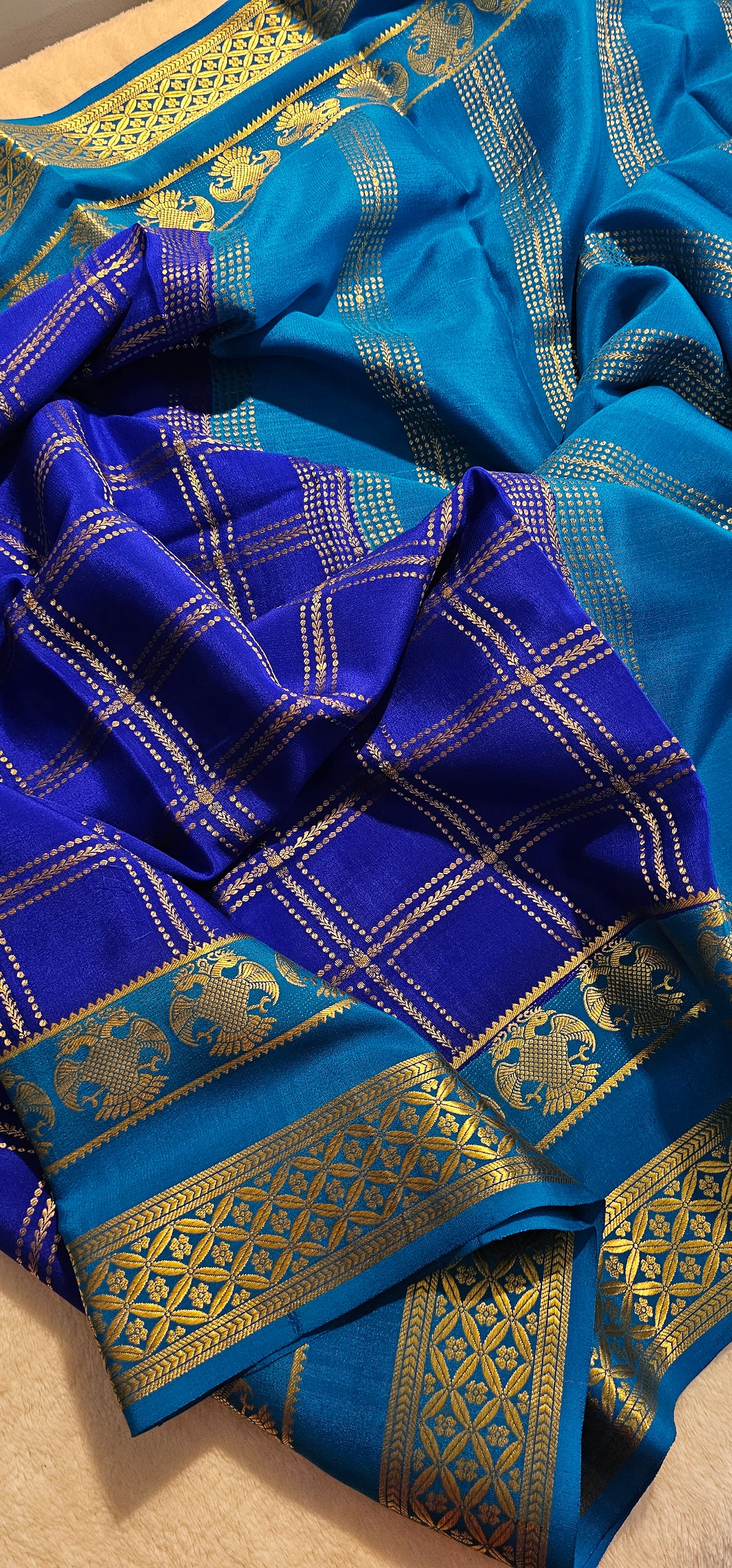 Mysore Crepe Silk Sarees - Checked