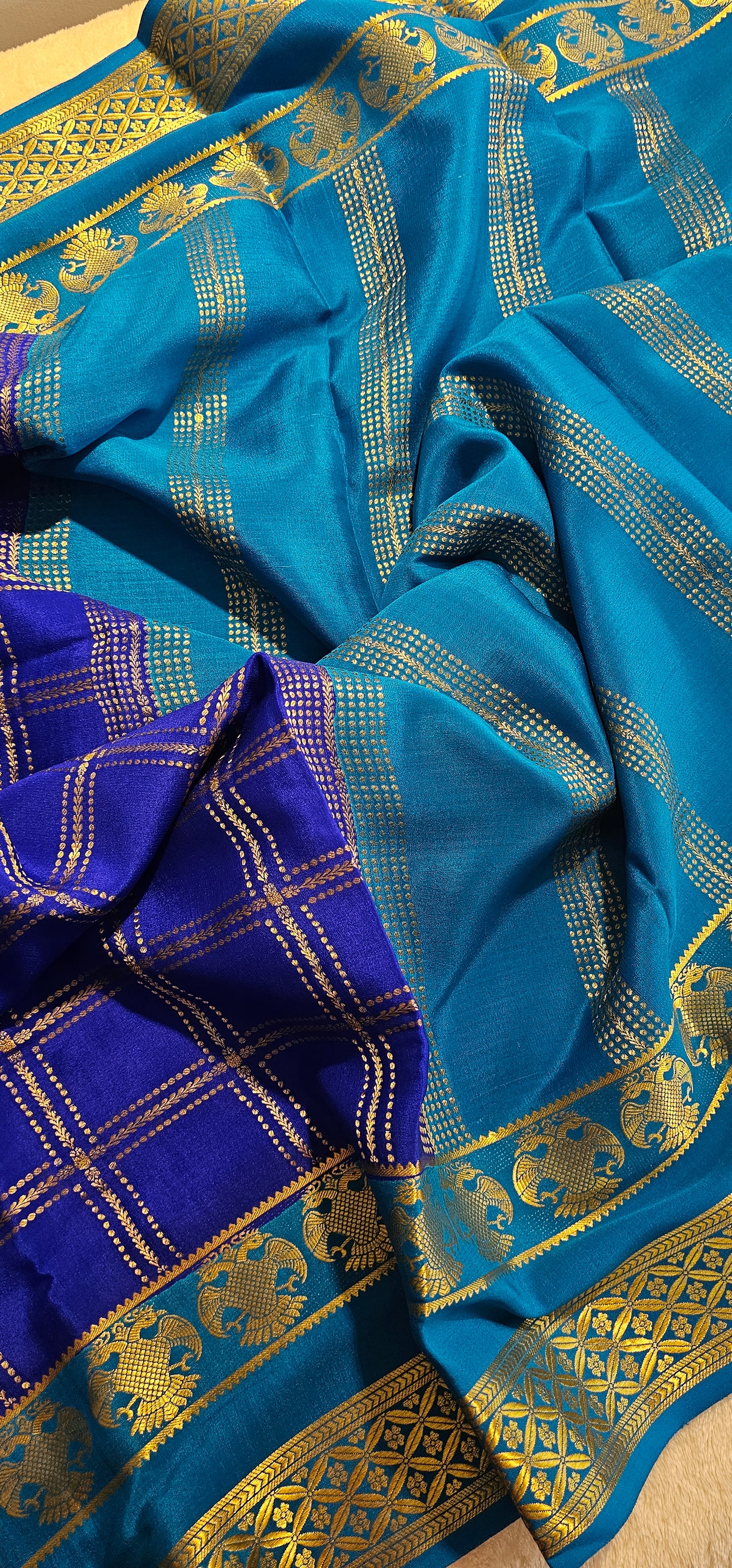 Mysore Crepe Silk Sarees - Checked