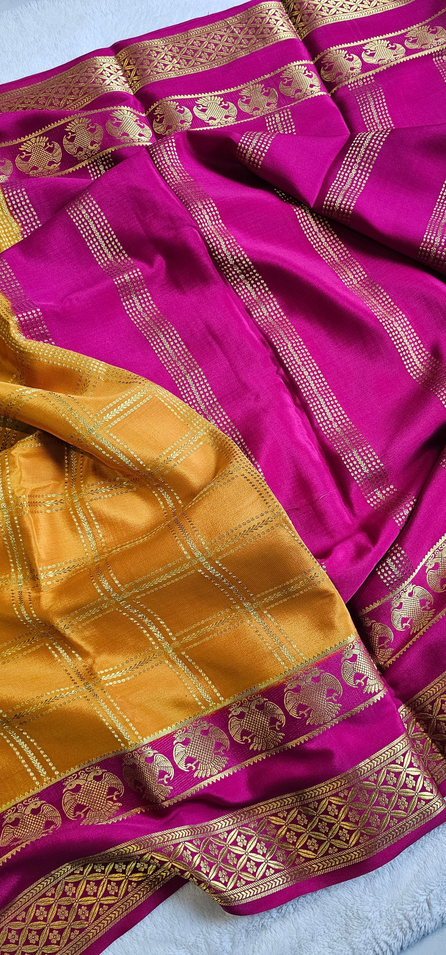 Mysore Crepe Silk Sarees - Checked