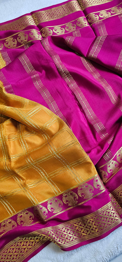 Mysore Crepe Silk Sarees - Checked