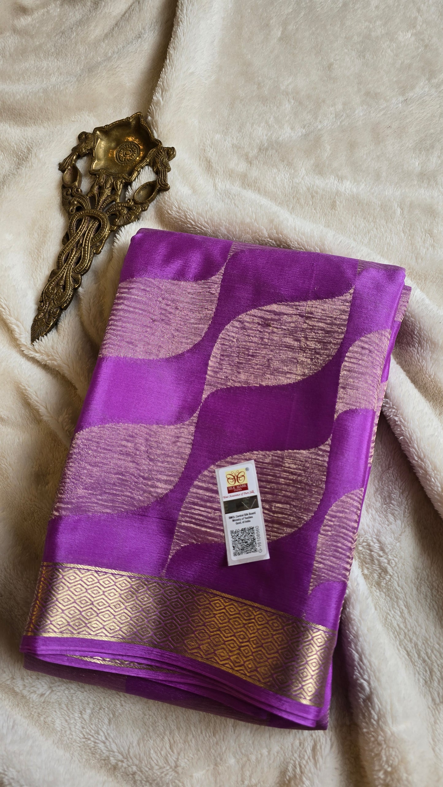 Pure wrinkle crepe Mysore silk sarees