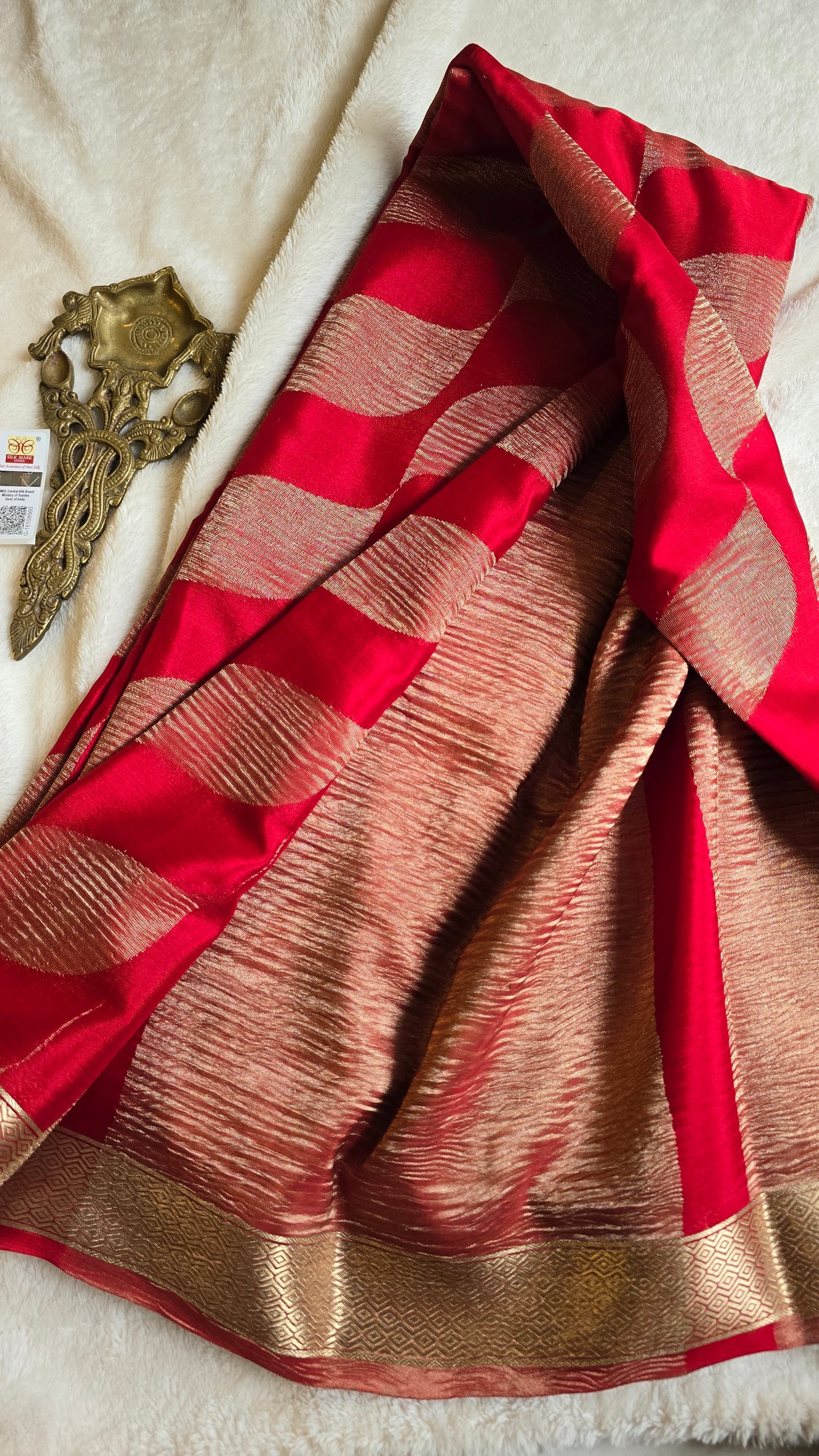 Pure wrinkle crepe Mysore silk sarees