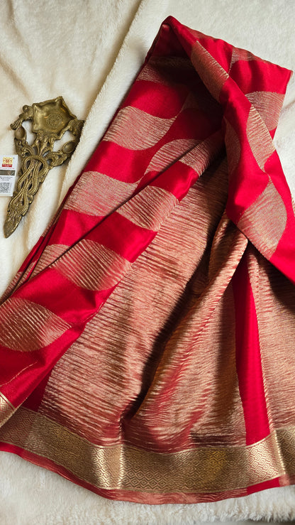Pure wrinkle crepe Mysore silk sarees