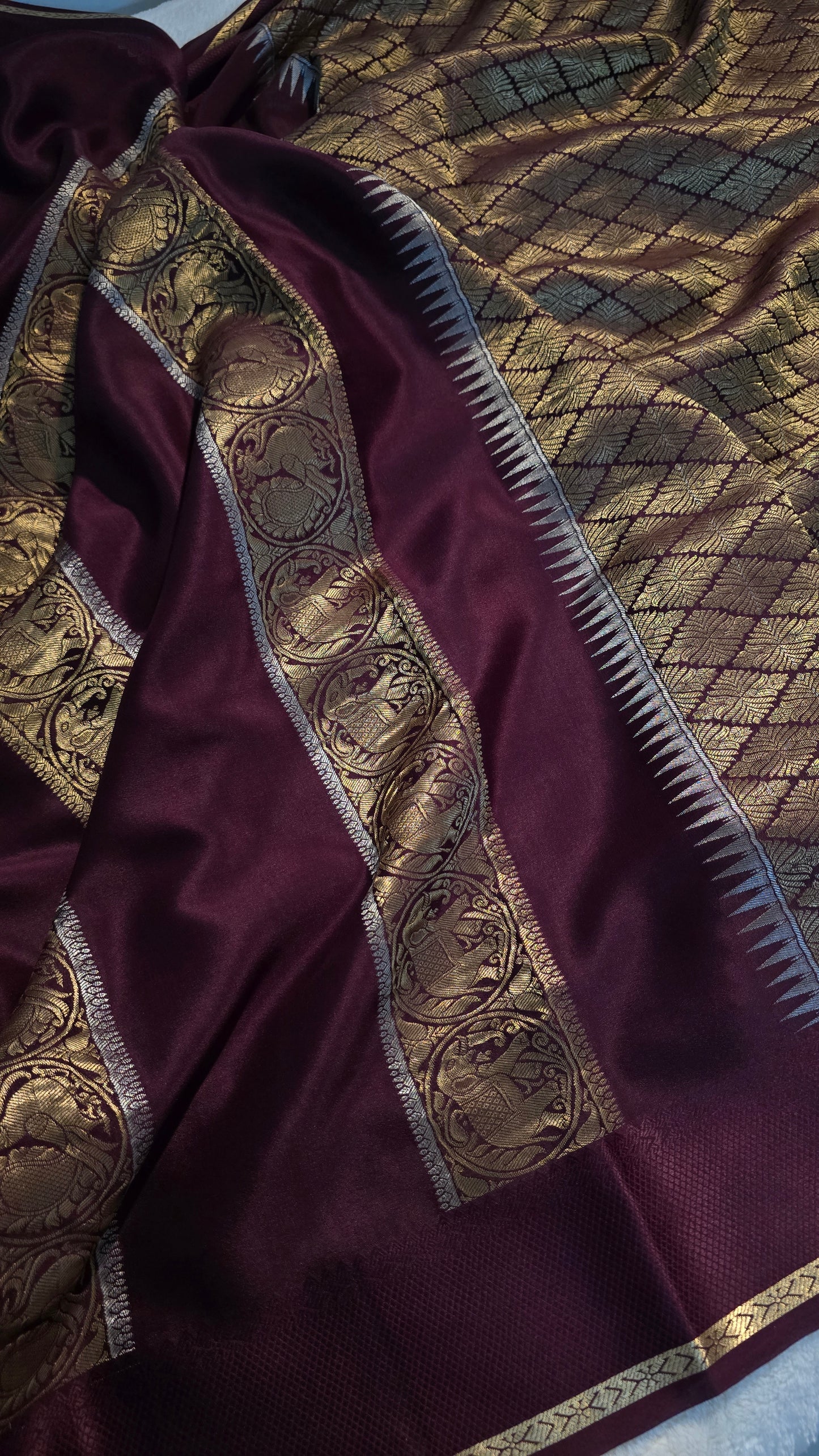 Mysore Crepe Silk Sarees - Rich Pallu