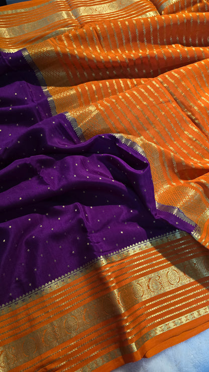 Mysore Crepe Silk Sarees - All Over Butta