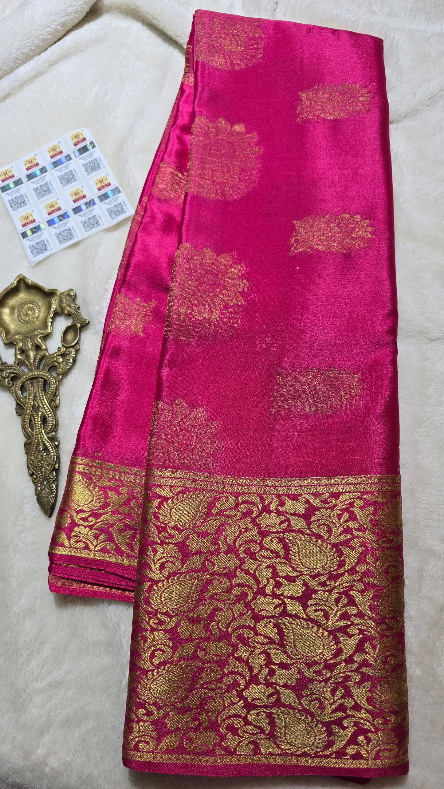 Pure wrinkle crepe Mysore silk sarees