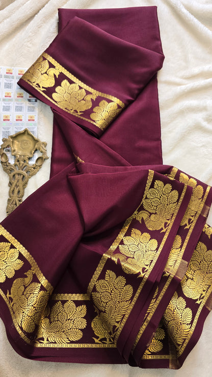 Mysore Crepe Silk Sarees - Self Colors