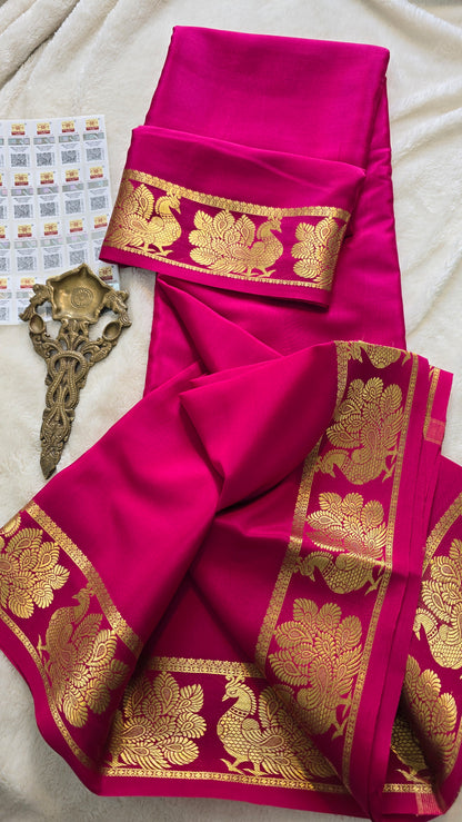 Mysore Crepe Silk Sarees - Self Colors