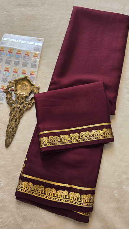 Mysore Crepe Silk Sarees - Self Colors