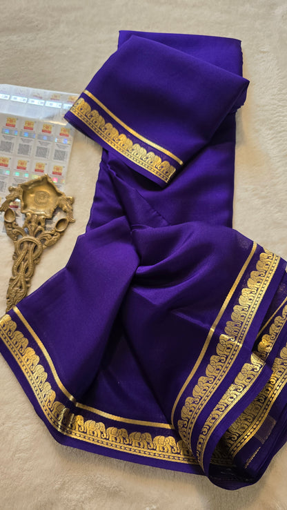 Mysore Crepe Silk Sarees - Self Colors