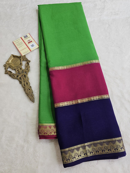 Mysore Crepe Silk Sarees - Tri Colour Series