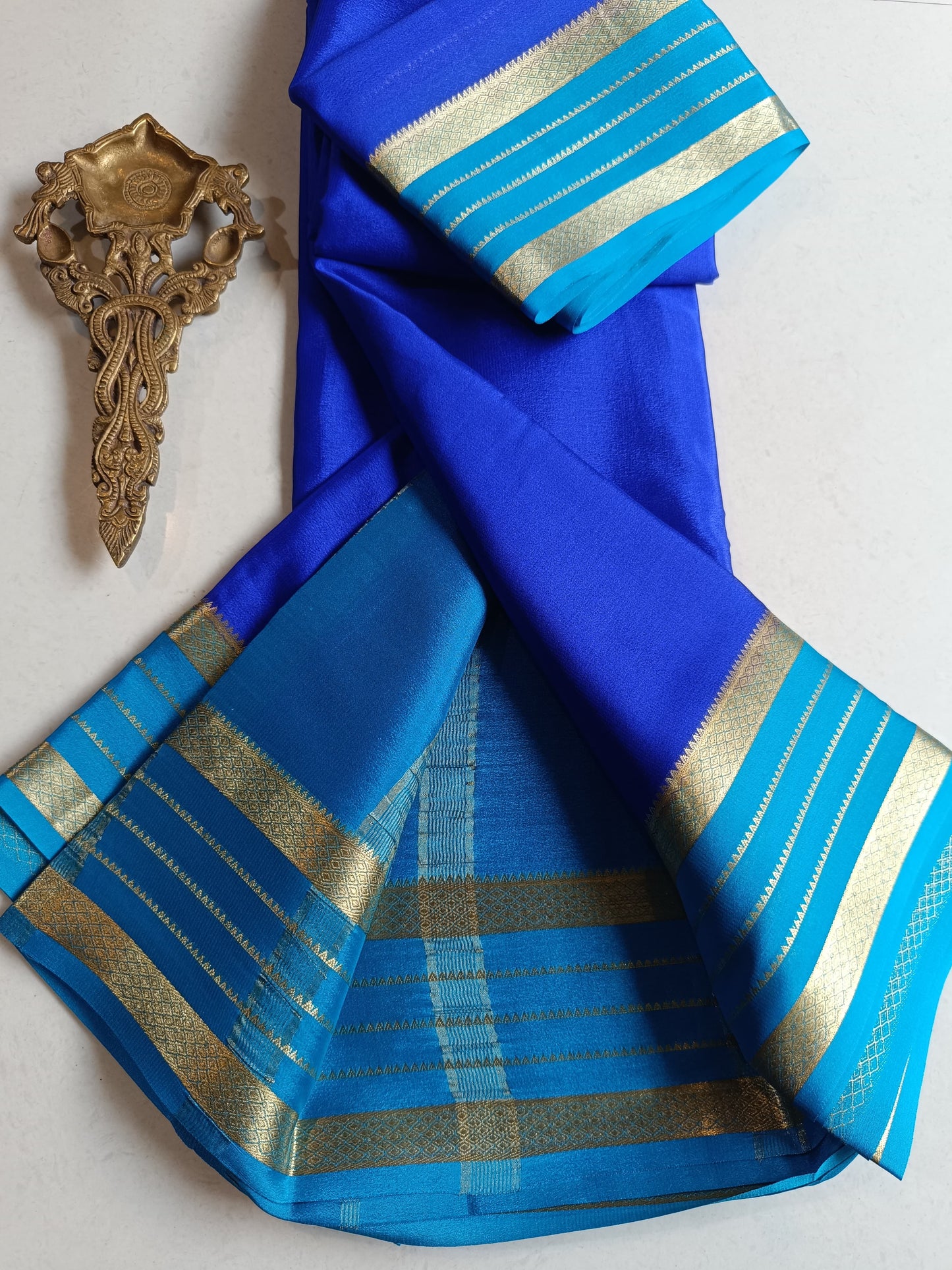 Mysore Crepe Silk Sarees - Classic Lines Border