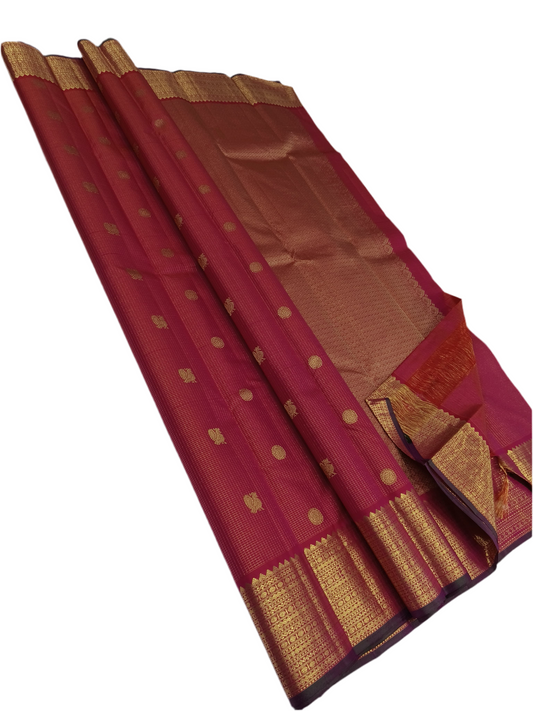 Kanchipuram Silk Saree Vaira Oosi Pattern- Pink SK002