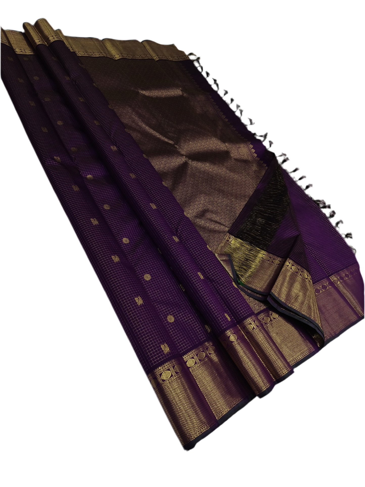 Kanchipuram Silk Saree Vaira oosi Pattern - Violet - SK003