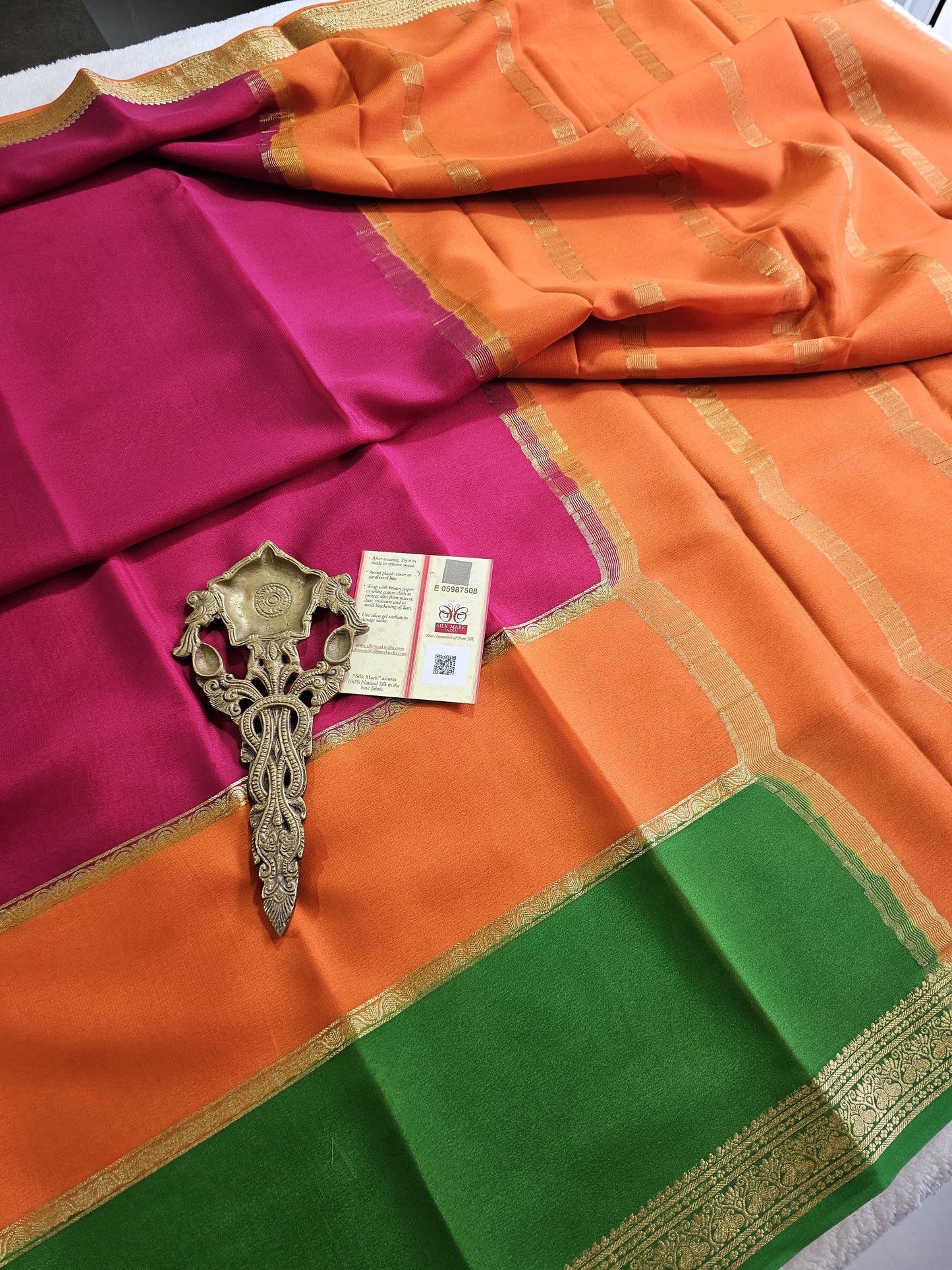 Mysore Crepe Silk Sarees - Tri Colour Series