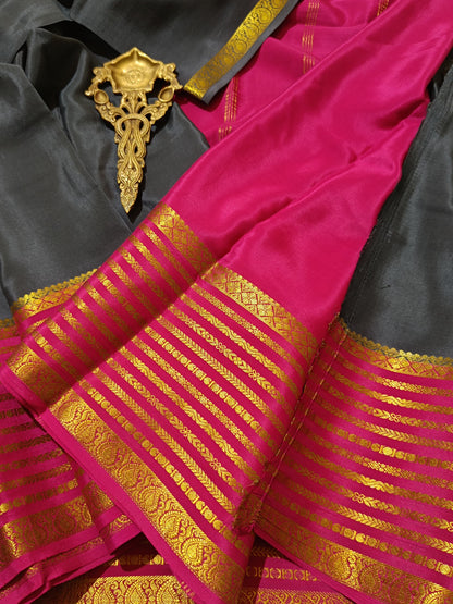 Mysore Crepe Silk Sarees - Trendy Borders