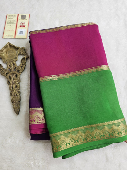 Mysore Crepe Silk Sarees - Tri Colour Series