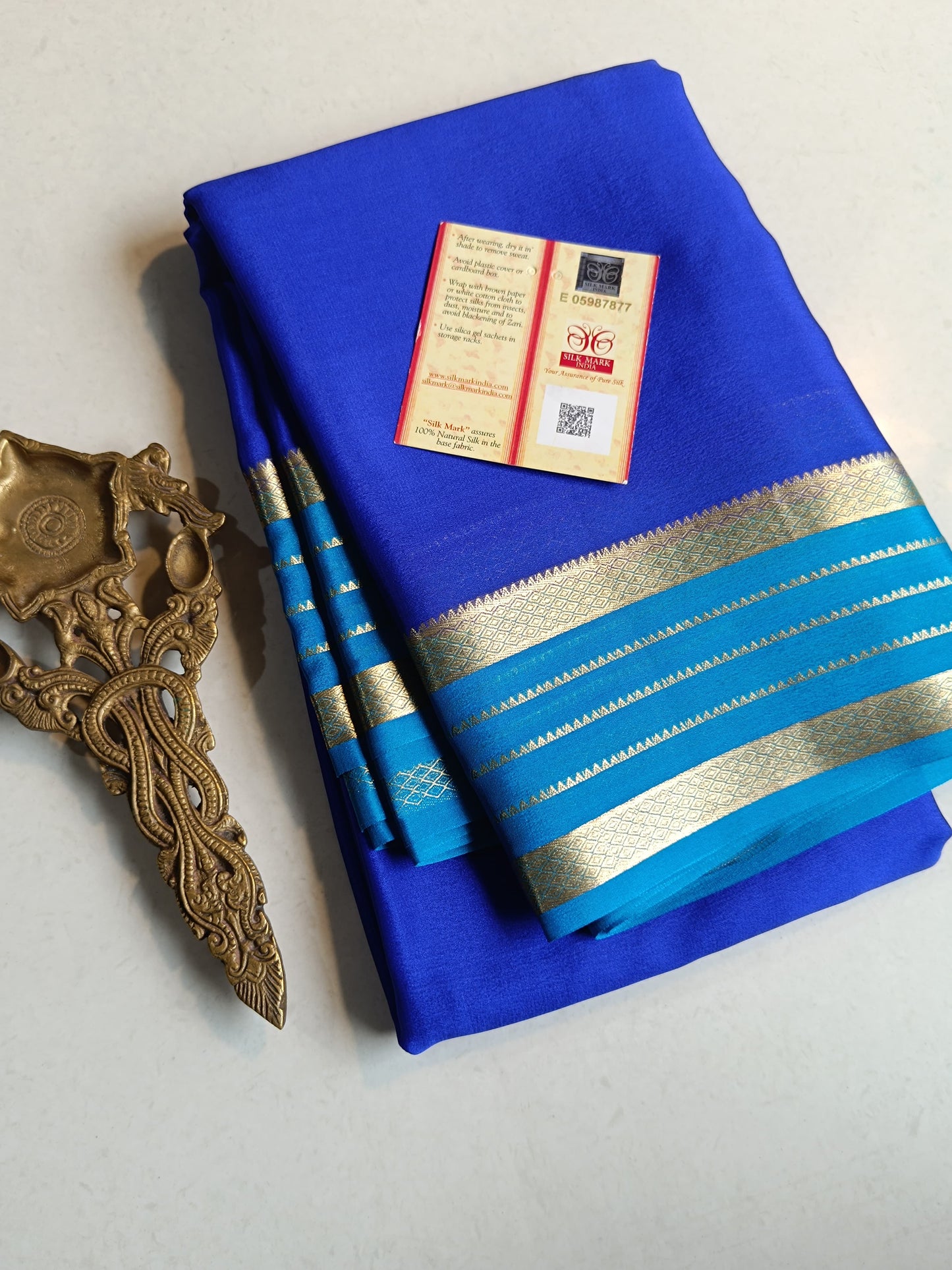 Mysore Crepe Silk Sarees - Classic Lines Border