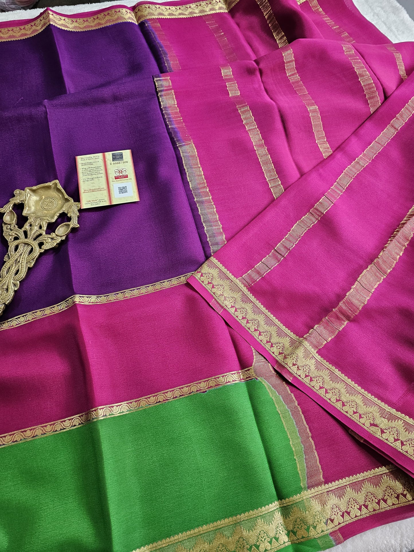 Mysore Crepe Silk Sarees - Tri Colour Series