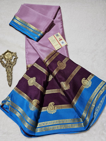 Mysore Crepe Silk Sarees - Tri Colour Series