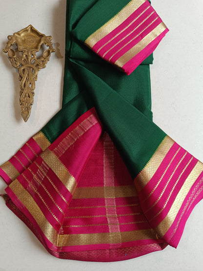 Mysore Crepe Silk Sarees - Classic Lines Border