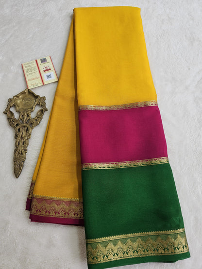 Mysore Crepe Silk Sarees - Tri Colour Series