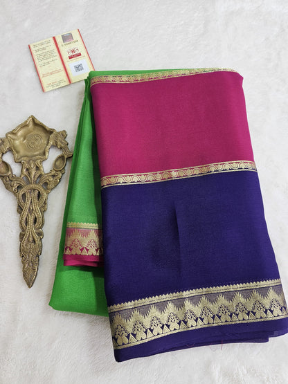 Mysore Crepe Silk Sarees - Tri Colour Series