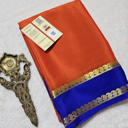 Mysore Crepe Silk Sarees - Classic Mango Border