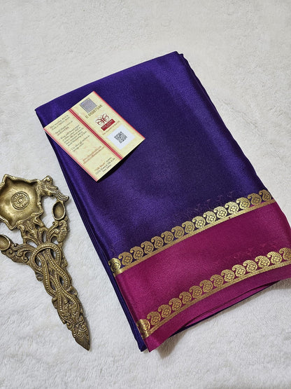 Mysore Crepe Silk Sarees - Classic Mango Border