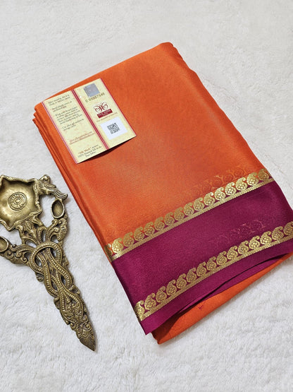 Mysore Crepe Silk Sarees - Classic Mango Border