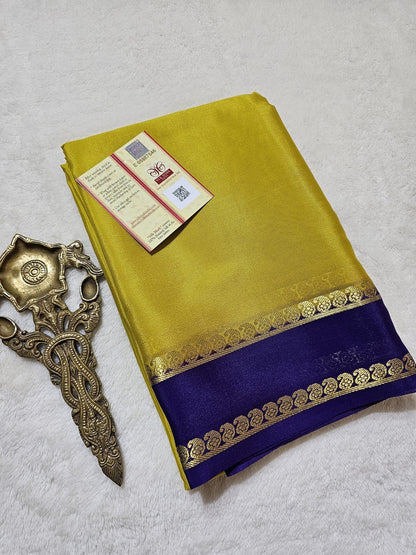 Mysore Crepe Silk Sarees - Classic Mango Border