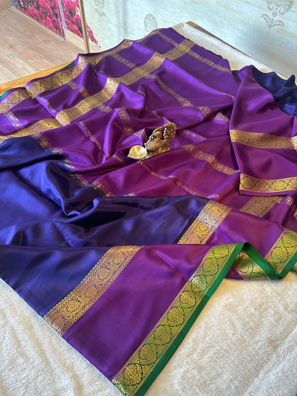 Mysore Crepe Silk Sarees - Tri Colour Series