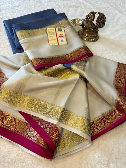 Mysore Crepe Silk Sarees - Tri Colour Series